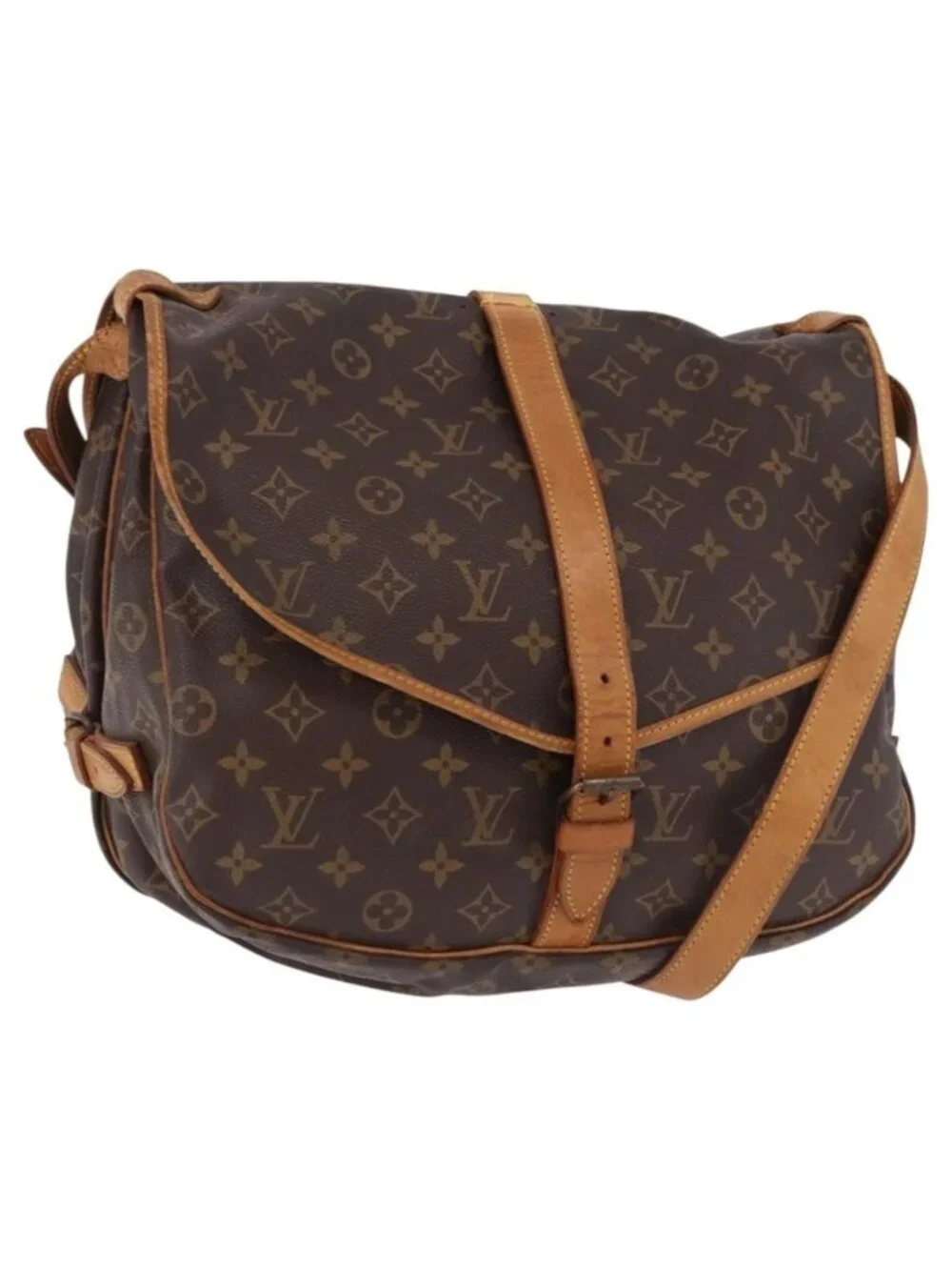 Authentic LOUIS VUITTON Monogram Saumur 35 Shoulder Bag M42254 LV